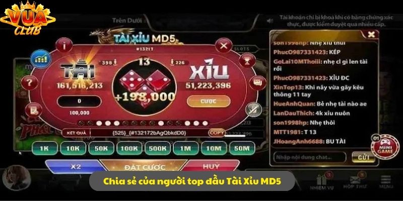 Liệt kê những chia sẻ từ hội viên đứng top Tài Xỉu MD5